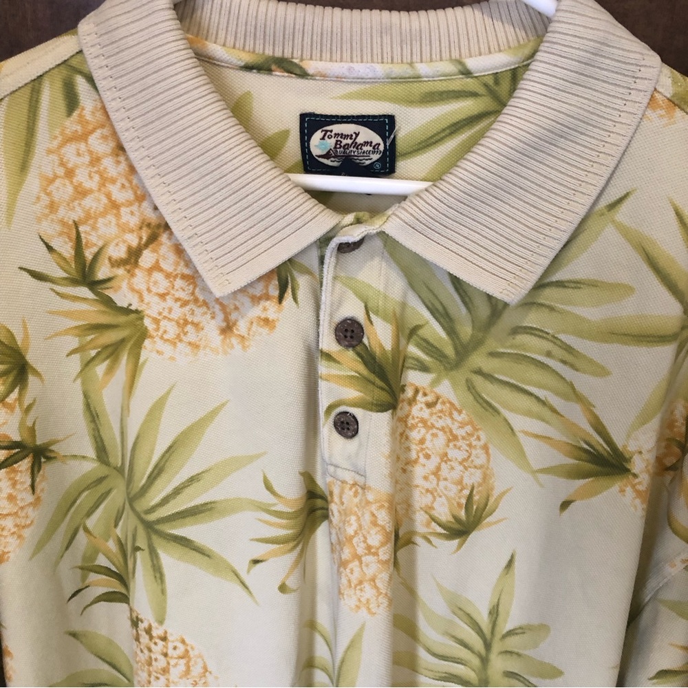 Tommy Bahama XXL Collared Polo Golf Shirt 100% Cotton Yellow Pineapple A
